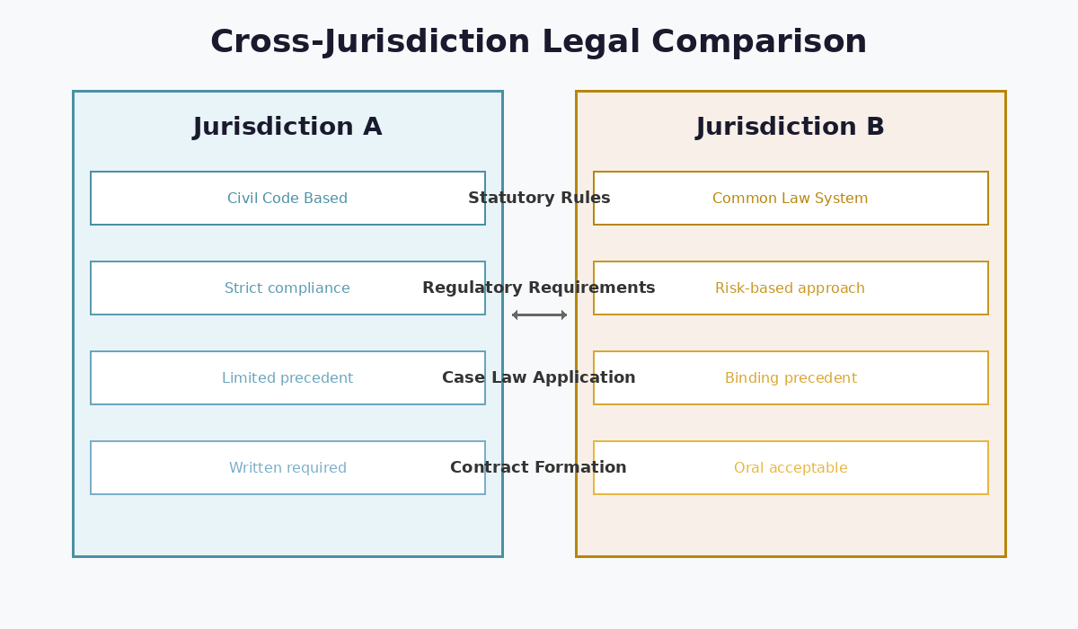 Cross-Jurisdiction Comparison Chart